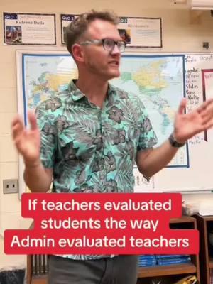 If it’s good for the goose…  And though this is satire, each clip comes from things I have heard from past admin (though I  have had great admin over the years) or from followers sharing their experiences.  And all this to say- the way teachers are evaluated is just crazy. Admin should not be trying to cutdown teachers, nor look for ways to drop their scores. Just as teachers do for students, admin should be flexible, encouraging, and look to spotlight the amazing work teachers do, not harp on their challenges.  This is a repost with a couple edits from last year.  #teachers #iteach #teacherlife #teachevaluations #principles #viceprinciples #hawaiiteachers #publicschoolteacher 