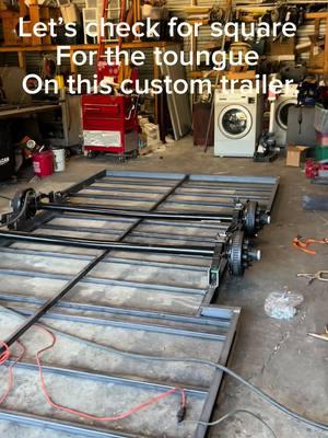 How would you check for square if you build this custom concrete formboard trailer? #southernleatherworks #2025 #customtrailer #austinrosswelding #welding #weldinghood #weldinghoods #weldin #concretelife 