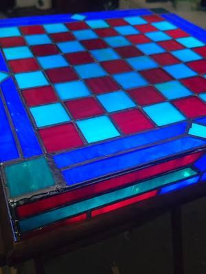 made a stained glass chessboard cause why not #stainedglass #chess #chessboard #hobby #hobbies #bored #adhd #DIY 