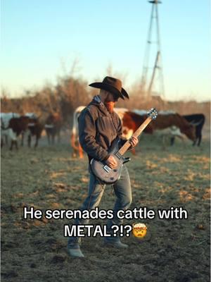 Song: “HAPPY PLACE”😁 #heavy #armstrong #guitar #guitartok #guitarplayer #guitarist #metal #heavymetal #cowboy #countryboy #rancher #metalmusic #cattle #rockmusic 