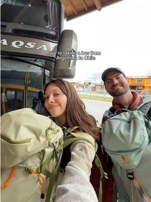 HEADING TO CHILE 🇨🇱🌶️🥾 we booked all our busses via Bus Bud and they were around $35pp each! Can’t believe we’re about to start the W TREK!!! #chilepatagonia #chiletravel #wtrek #wtrekpatagonia #backpackertravel #backpacking 