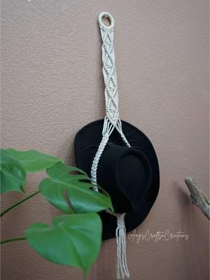 ✨All New macrame plant hangers are now available on my Etsy!  • This beautiful plant hanger is the perfect touch of practical and bohemian decor 👒 • 4 colors to choose from on my Etsy • #macrame #macrameartist #macramedecor #macramewallhanging #macramehathanger #macramelove #hatholder #bohodecor #bohowallhanging #handmadecraft #angscraftsncreations 