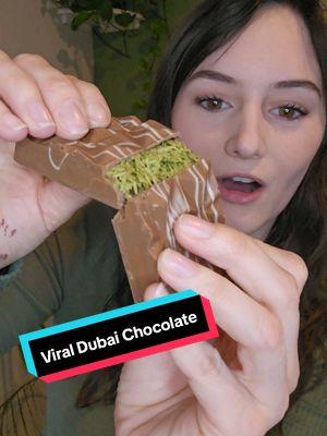 After months of craving... I finally got to try the viral Dubai Chocolate Bar! Have you tried it yet?  #fyp #foryou #dubaichocolate #dubai #chocolatebar #dubaichocolatebar #viral #food #dessert #dubai dessert #chefbij #trend #foodtrend #asmr #crunch 