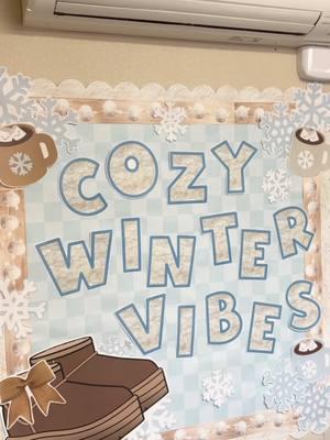 Cozy winter vibes are in full effect today! 😍❄️ The cutest bulletin board set!  #teachersoftiktok #classroomdecor #classroomideas #winterclassroomdecor #bulletinboardideas 