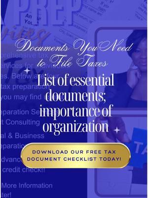 Hey guys, today I'm here to help you understand the tax documents required for filing your income taxes. First, you'll need your W-2 form from your employer, which shows your earnings and taxes withheld. Second, gather any 1099 forms if you received income from freelancing or investments. Third, don't forget about receipts for deductible expenses like medical bills and charitable donations. Lastly, hold onto any other important documents like mortgage interest statements or tuition payments. Make sure to check with a tax professional if you have any questions about what documents you need. Filing your taxes can be overwhelming, but being prepared with the right documents will make the process much smoother. Good luck! #TaxPreparation #FinancialServices #MoneyManagement #Accounting #Bookkeeping #TaxSeason #TaxPrep #TaxTime #TaxHelp #TaxSpecialist #TaxExperts #TaxRefund #Taxdeductions #IRS #FinancialPlanning #Budgeting #SmallBusinessFinances #PersonalFinances #FinanceAdvice #TaxServices #FinanceTips #WealthManagement #TaxProfessionals #TaxSavings #FinancialFreedom #SmartMoneyMoves #EconomicEmpowerment #FinancialLiteracy #MoneyMatters