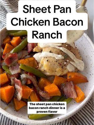 ⭐️ Sheet Pan Chicken Bacon Ranch  Featuring a favorite combination of flavors, our Chicken Bacon Ranch with Sweet Potatoes is an easy sheet pan recipe that comes together quickly for easy weeknight dinners. High in protein and fiber, this dish is both nutritious and delicious. ⭐️ FOR THE RECIPE ⭐️ 👉🏼 Tap the link in our bio then use the search bar for “chicken bacon ranch”  #therealfooddietitians #healthyrecipes #recipes #DinnerIdeas 