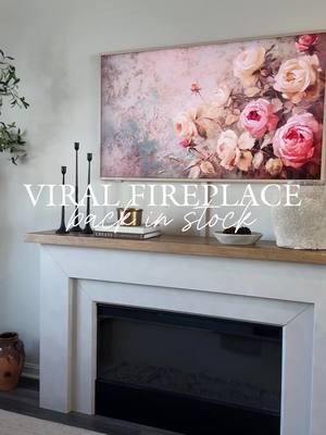 Direct link in bio!🫶🏼 This fireplace has became so popular and it deserves it all we not only love the the look and cozy feels it gives our space but also the warmth in the evenings when it's time to relax and cozy up🥰 #viralfireplace #fireplacedecor #manteldecor #cozyhome #neutralhome #homedecorinspo #livingroominspiration