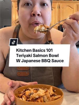 Kitchen Basics 101 Teriyaki Salmon Bowl W Japanese BBQ Sauce #thejenglv #fromamom #kitchenbasicswithjen #barebonebasics #kitchenbasics101 #easydinner #salmon #teriyaki #teriyakisalmon 