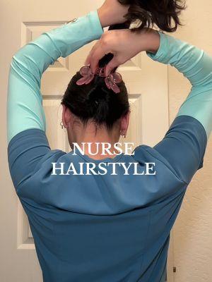 Easy nurse hairstyle🌸 #clawcliphairstyles #funhairstylesfornurses #nursehairinspo #nursingstudenthair #nursehairstyles #latinanurses 