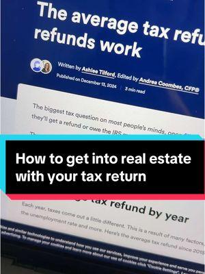 Few creative ways to get into real estate using your next tax return! #realestateinvestor #realestateinvestorlife #InvestingForBeginners #realestateinvestingforbeginners #propertyinvestments #investing #InvestmentTips #PropertyInvestment 