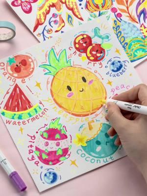 Such adorable fruit! 🍓🍑 Check out how to use the Ohuhu Magic Highlighter Markers to create amazing fruit textures—no extra highlight pen needed! With just this set, you can layer textures and highlights like a pro. ✨🍉 #Ohuhu #OhuhuArt #OhuhuMarkers #magicpens #fruit #Tutorial #Highlighter #journaling #calligraphy #colouringpens #ColoringFun #tiktokmademebuyit #ForYou #Viral #US 