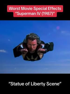 Worst Movie Special Effects - Superman IV (1987) - “Statue of Liberty Scene”. #superman #superman4 #specialeffects #cgi #specialeffect #effects #80s #80smovies #fyp #foryoupage 