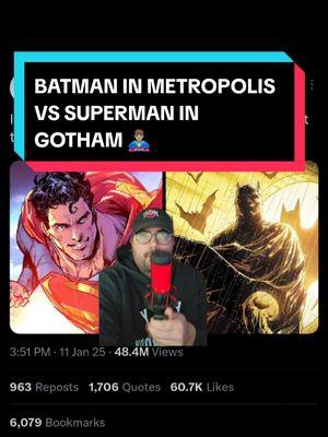 Who would have a harder time, Superman in Gotham or Batman in Metropolis? 🦸‍♂️ #superman #batman #dc #dcu #comics #comictok #comicbook #filktok #movietok #gotham #joker #justiceleague #jl #thebatman #jamesgunn #dceu #manofsteel #superhero #lexluthor 