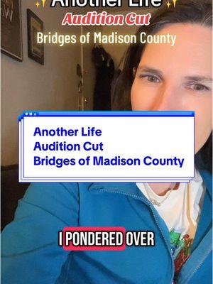 Replying to @sofia mendonça I love creating audition cuts from musicals. This one was pretty simple but if I can keep it that way, I do! #bridgesofmadisoncounty #auditionsong #auditioncut #16bars #phyllissings