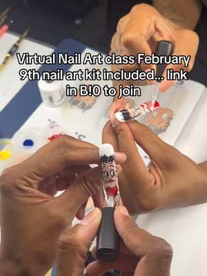 Virtual Nail Art class February 9th!!! Tap the L!nk above to join from the comfort of your couch 🛋️ !!! Kit Included!!!  Say the word ART to get started  Virtual or In Person is available !!! CLASS WILL COVER Color Theory Paint Mixing Brush Maintenance Line Work Fill In Shading Character art AND MORE!!!!!  CLASS IS HIGHLY RECOMMENDED FOR NAIL TECHS WHO WANT TO ELEVATE THEIR CREATIVITY IN NAIL ART SPECIFICALLY IN THE AREA OF TRENDY CARTOON ART!! NO EXPERIENCE IS NECESSARY JUST JUMP RIGHT IN AND FOLLOW MY INSTRUCTIONS. #atlnailtech #beginnernailtech #atlnailart  #atlnailclass  #nailartclass #atlnailsalon #atlevents #atlhair #nailartclass #atlantasbestnailinstructor #atlhairstylist #masternailinstructor #atlnailsalon #atlesthetician #characternailart #masternailclass #nailclass #atlnailartclass #nailtech #acrylicapplication #atlantanailclass #licensednailinstructor #atlnailinstructor #virtualnailartclass #virtualnailclass #virtualnailart #beginnernails #teennailtech #nailart #nailartist