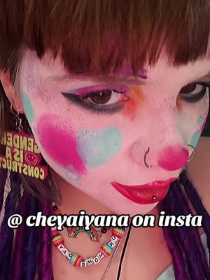 #clownlook #clown #clowndrag #polyam #genderfluid #foryou #fyp #queer #theythem #nonbinary #lgbtq #makeup #dreadlockextensions 