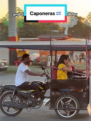 These are caponeras, one of the most unique ways to get around in Managua, Nicaragua  They’re like a reverse tricycle with the motorbike at the back driving the passengers up front.  Definitely one of the cool unique quirks about this country #nicaragua #managua #visitnicaragua #managuanicaragua #centralamerica 