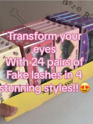 Ready to elevate your eye makeup game instantly? Our 24 pairs fake lash set in four stunning styles is your ultimate beauty secret!!💖#falseeyelashes #24pairsoflashes #eyemakeup #beautysecrets #lashlove #btllsshlashes #falseeyelashes #foryoupage #eyelashes #affordablefashion #lashes #makeup 