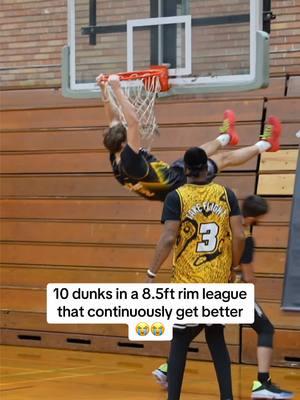 Tbh you could switch 1 and 2 imo... did we get the order of these dunks right?😭8.5ft rim league is wild bro... click + if you tryna play‼️ ##foryou##fyp##viral##NBA##basketballleague##hoopers##shooter##creatorsearchinsights