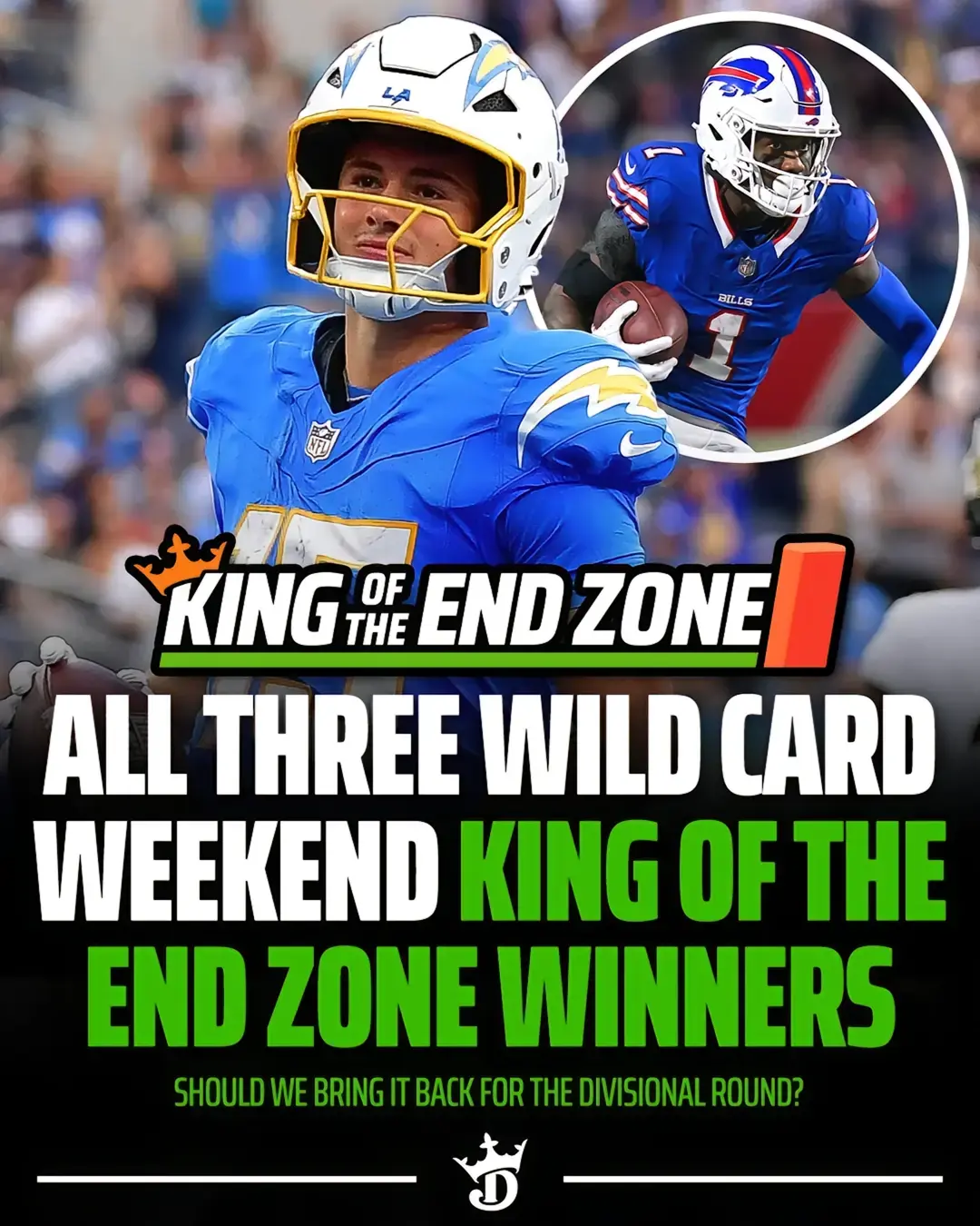 It was a WILD weekend for #KingoftheEndZone   Should we bring it back for the Divisional Round? 🤔 #nfl #football #nfltiktok #footballtiktok #NFLPlayoffs #sports #sportstiktok #NFLPlayoffs #footballseason #wildcardweekend #divisionalround #draftkings 