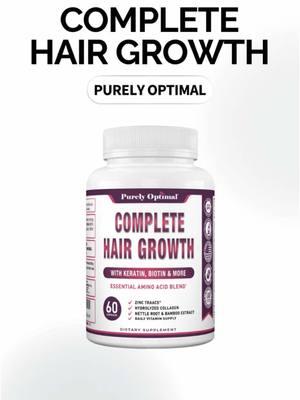 Grab this miracle grow and let your hair down with confidence! #PurelyOptimal #PureQualityOptimalResults #ScienceBackedHealth #OptimalSupplements #LimitlessLiving #hairgrowthsupport #strongerfullerhair #haircare 