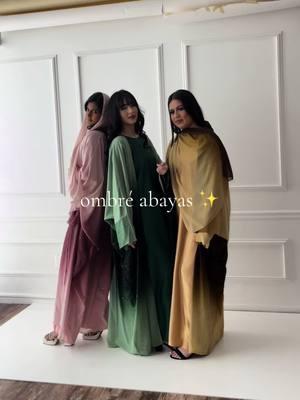 ombre abayas just in time for Ramadan ✨ match with your girlies in our various colors  #abayas #muslimbusiness #fyp #Ramadan #abayafashion 