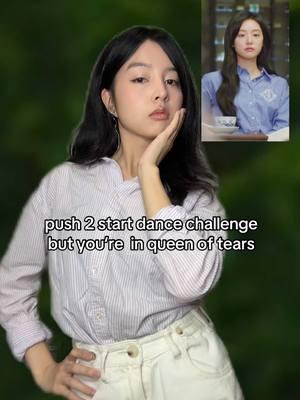 Non chalant dancing to push 2 start trend challenge as queen of tears #queenoftears #kdrama #honghaein #kimjiwon #kdramaactor #actress #push2start #greenscreen 