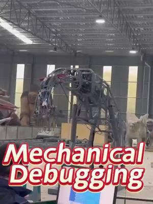 Can you tell what kind of dinosaur is being tested? #dinosaur #animatronicdinosaur #dinosaurfactory #factoryshoot #mechanical #test #manufacturer #entertainment #dinopark #fyp #howtotiktok 