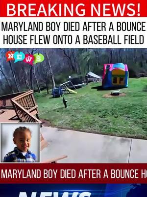 A tragic and shocking death as a five-year-old boy is killed when a bounce house flies off and crashes onto a baseball field.  #PerryRussom reports.  #WorldNewsTonight #News #maryland #sad #tragedy #fyp #foryou #bouncehouse #fypシ 