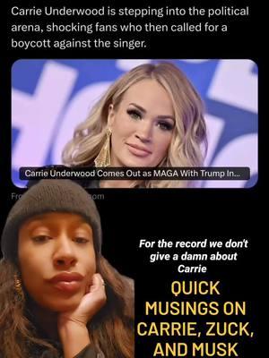 A few things: 1) we don't give a damn about Carrie Underwood performing at Trump’s funky a** inauguration. 2) Mark Zuckerberg wouldn't know masculine energy if it was wearing a name tag. 3) Funny how MAGAs love to pull the race card when someone says something about ⚪️ people. Grabbing my popcorn for the battle of the mustys- Musk vs Bannon. #reeciecolbertshow 