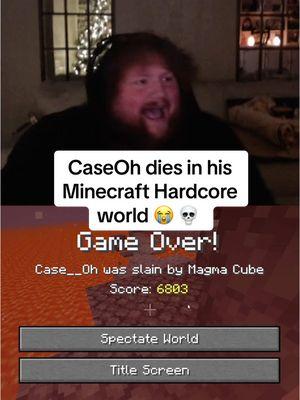 CaseOh dies in his Minecraft Hardcore world the worst way possible 😭 💀 #caseoh #Minecraft #minecrafthardcore #caseohgames #caseohclips #caseohfunnymoments #caseohgamestwitch #clips 