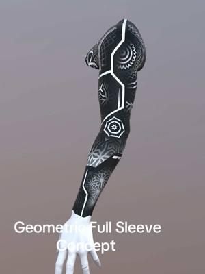 Geometric Full Sleeve Concept #fullsleevetattoo #digitaltattoo #3dmodels #tattoodesigns #geometricdesign #losangelestattooartist 