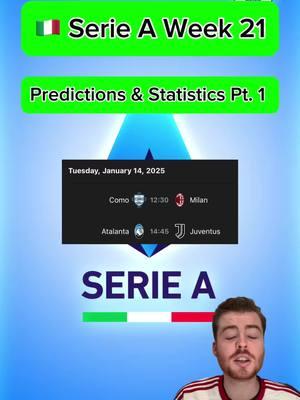 🇮🇹 SERIE A WEEK 21 PREDICTIONS & STATISTICS PART 1 | More predictions on FanBasis in my bio | Statistics are from the HOFB app, link in my bio | —————————————#footballpredictions #soccerpredictions #soccerpicks #footballpicks #footballtips #soccertips #seriea #serieapredictions #serieatips #serieatim #serieapicks #freefootballpicks #freefootballpredictions #freesoccerpredictions #freesoccertips #como1907 #acmilan #atalantajuventus #atalantavsjuventus 