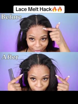 Lace melt hack🔥🔥 #wiginstalls #wigtutorialvideo #wighacks #wigtipsforbeginners #wigtipsandtricks #lacewiginstalls #wiginstallations #lacemelted #lacemeltdown #aprillacewigs #wigslayers 