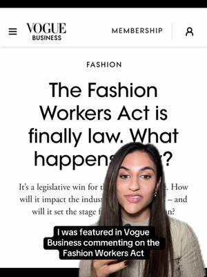 Major news for models and content creators in NYC! The #fashionworkersact just passed impacting agency contracts ⚖️ #lvluplegal #lawyer #attorney #fashionlawyer #contentcreator #influencerlawyer #voguebusiness 