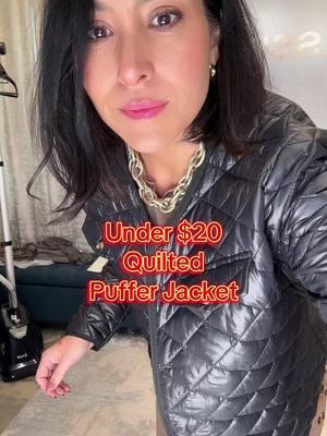 Obsessed with this adorable quilted black puffer jacket! 🖤 Perfect for winter and under $20—total steal! #WinterFashion #AffordableStyle #PufferJacket #BudgetFinds #OOTD