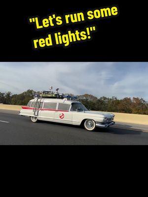 We don't often get to run our lights on the road, so when we do we take full advantage! #ghostbusters #ectomobile #siren #onthisday 