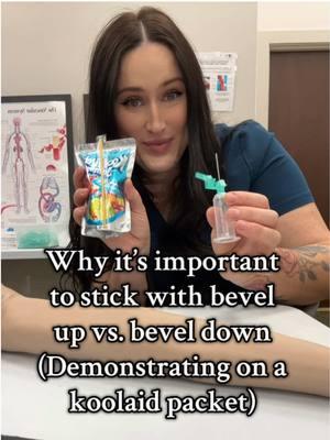 Also remember sticking a patient with bevel down hurts patient 10x more! #phlebotomy  #nurse #ma #medicalassistant #scrubs #phlebotomystudent #phlebotomist 