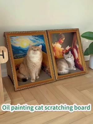 Art meets play! 🎨🐾 Our cat scratching board doubles as an oil painting frame, adding a touch of elegance to your home while keeping your kitty entertained. Scratch away in style! 😺✨ #CatScratchingBoard #ArtisticTouch #HappyCatHappyHome