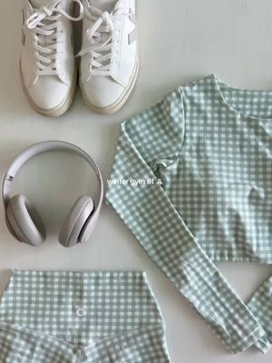 current obsession: jade gingham 🤍 #OOTD #activewear #winter