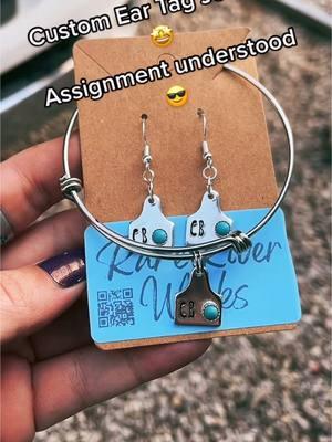 Custom Hand Stamped Tiny Cow Tag Jewelry #rareriverworks #cowgirl #westernjewelry #handmadejewelry #westernstyle #cowgirlstyle #earrings #bangles #handmadeearrings #customjewelry #custommade #handmadebracelet #customearrings #custombracelets #smallbiz #handcrafted 