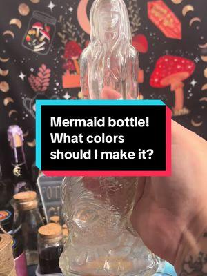 What theme or colors?? #mermaid #potion #upcycling #avon #perfumebottle #magicpotion #ideas #suggestions #mermaidaesthetic #SmallBusiness #handmade #customorder #eyecandypigments 