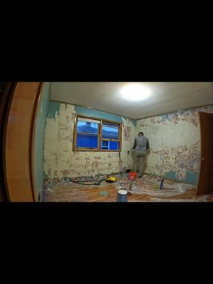 a few hours of work condensed into a digestible snippet. time lapses are the coolest.  #timelapse #wallpaper #removal #mcmrehab #scrape #all #day #bye #bye #nicotine #hello #paint #DIY #sweatequity #homeimprovement #badeepbadeepbadeep 