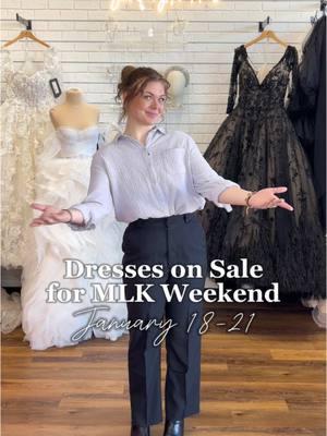 ✨Martin Luther King Jr. Weekend Sale✨  . Join us from January 18-21 when all sale and discontinued wedding dresses are an additional 20% off AND a BOGO on accessories! Whether you’re saying yes to the dress or finishing your bridal look, now’s the perfect time to shop and save! Don’t miss it—book your appointment today! 💕  . . . #MLKsale #martinlutherkingjrsale #MLKweekendsale #weddingdresssale #saleweddingdress #bogo #bogoonaccessories #fantasybridal #utahbride #utbride #2025bride 