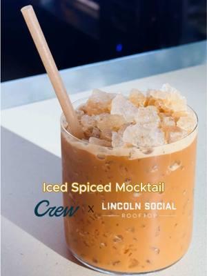 Chilled coffee, creamy oat milk, maple spice, and nutmeg on top = winter perfection in a glass ❄️ The Iced Spiced Mocktail is what you’ve been waiting for at @Lincoln Social ✨ Who’s ready to sip? 👏 #IcedSpicedMocktail #MocktailSeason #DryJanuary #CrewBarware #MocktailRecipe 