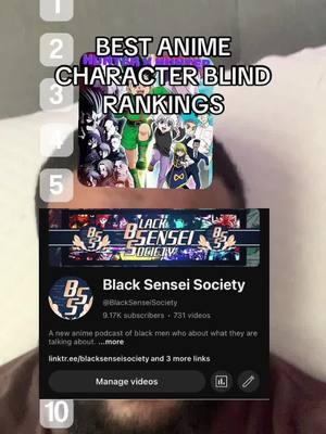 BEST ANIME CHARACTER BLIND RANKINGS #animepodcast #animefan #animediscussion #animedebate #animeranking #animecharacters 