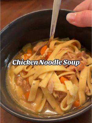 Replying to @Amanda Florio 🍲Ingredients used below 👇🏼  this is seriously such a comforting chicken noodle soup when you don’t feel well. From the sound of my voice… I think I need a bowl right now 😅 I did not measure anything so just measure with your heart as as much or as little as you like, and cook with love 💗  Here’s the ingredients I used : Olive oil  Diced celery  Diced carrot  Minced garlic  Shredded rotisserie chicken  One packet Lipton onion soup mix  Pepper  Onion powder  Garlic powder  Low sodium chicken broth  A little bit of chicken bouillon (optional, taste for saltiness first)  Old-fashioned egg noodles Into a big soup pot add your olive oil and heat over medium heat. add in the celery, carrots, and garlic, and sauté for a few minutes before adding in the chicken. Let the chicken heat up, then add the Lipton onion soup mix, onion powder, garlic powder, and pepper. Stir everything really well turn the heat up to medium high and add in the chicken broth and chicken bouillon, if using. Once that comes to a boil, add in the egg noodles and let that cook for 15 minutes. Enjoy! #c#chickennoodlec#chickennoodlesoups#sicknessc#coldweatherrecipesw#winterrecipese#easymealc#comfortingm#mealpreps#soups#soupseasonbreesbalancedlife