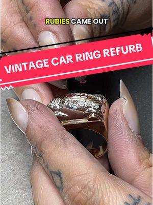 This statement ring featuring a platinum car deserves a round of applause! #mjvjewelry #vintagejewelry 