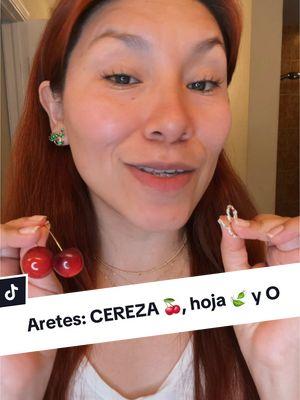 Aretes de Cereza 🍒🤩🤩 y de hoj ay aro! Amé todos!! 🤩🤩🤩 #earrings #cherryearrings #greenleafearrings #jewelry #fantasyjewelry #TikTokShop #fantasiafina #ines25___ #accesorios #accesories 