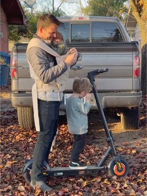 Working from home with little ones comes with it’s ups and downs so Landon and I try to take turns having work days 💻  Since I needed the truck today, he took the scooter 🛴  Does it actually count as work if he’s playing on a scooter all day? #inmotion #parenthumor #travelfamily #relatable #escooter #hueys #walmart  @INMOTIONGLOBAL 